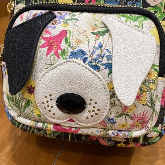 NWT. Betsey Johnson floral puppy, mini backpack/purse. - Picture 2 of 13
